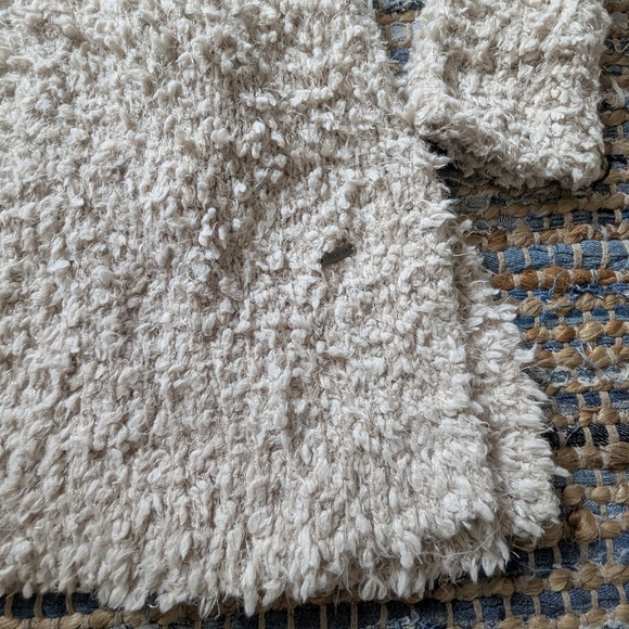 Hollister Piled Fleece Sherpa Teddy Coat Cardigan M Beige Cozy Festival Transiti - Picture 2 of 7